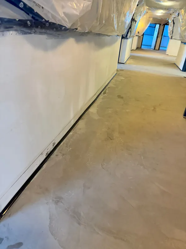 Corridor with the flooring removed